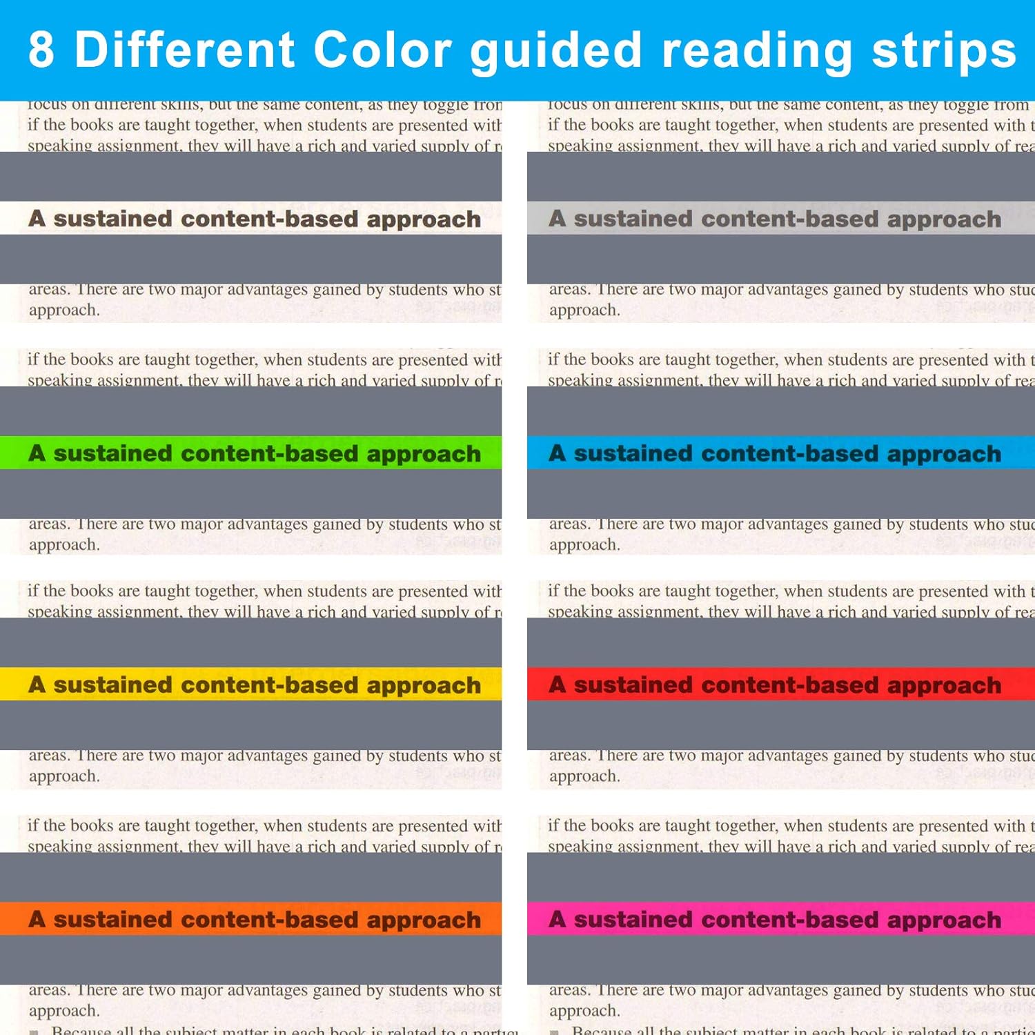 Multicolor Guided Reading Strips for Dyslexia - 1 piece.