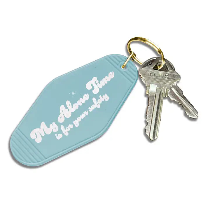 My Alone Time Is For Your Safety - "Vintage" Motel Keychain