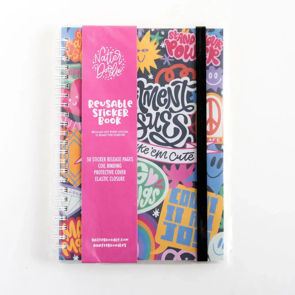 The front cover of Commitment Issues - Colorful Reusable Sticker Book.