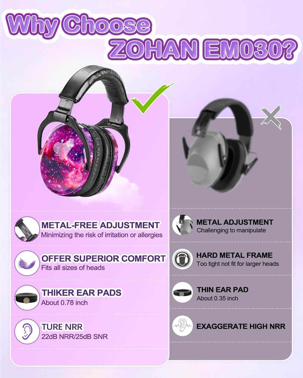 Nebula Adjustable Noise Reducing Earmuffs.