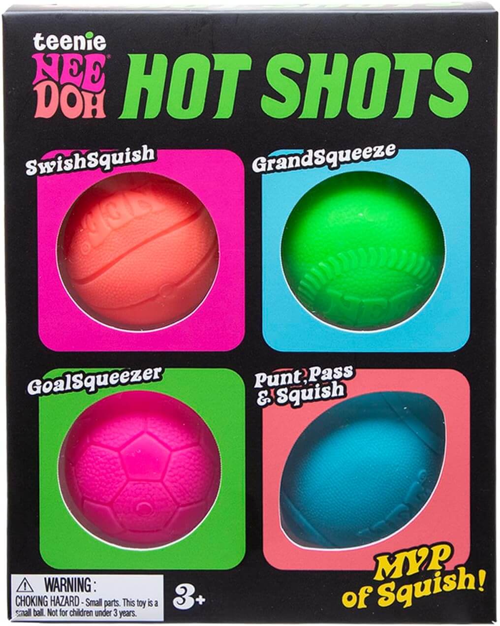 The product package for Teenie Nee Doh Hot Shots.