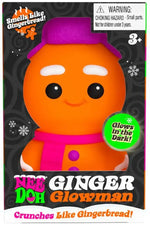 The product packaging for the Nee Doh Squishmas Ginger Glowman.