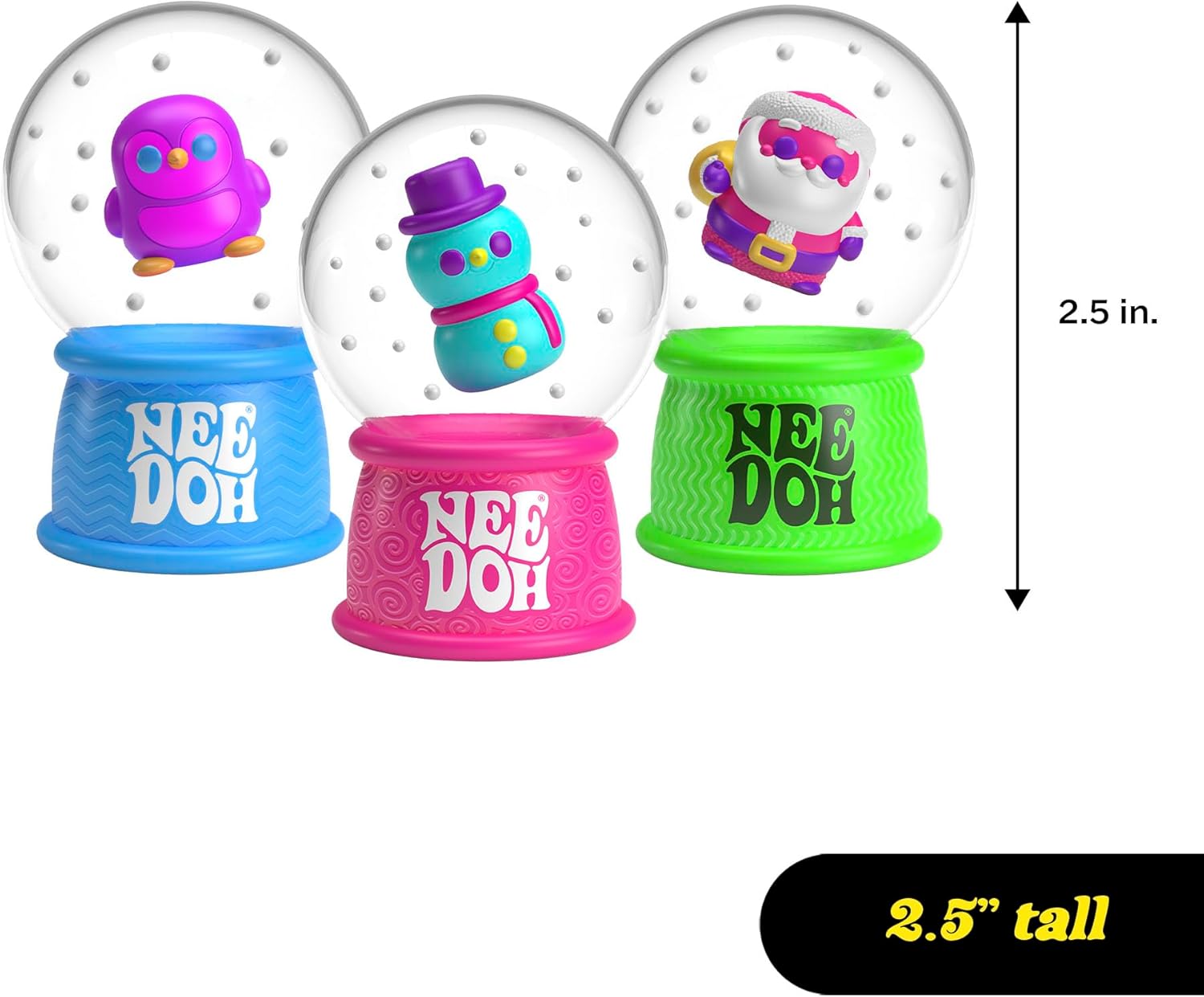 An infographic depicting the dimensions of the Squishmas Squish'n Snow Globe.