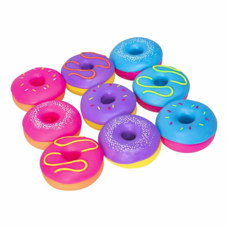 9 colorful NeeDoh Dohnuts.