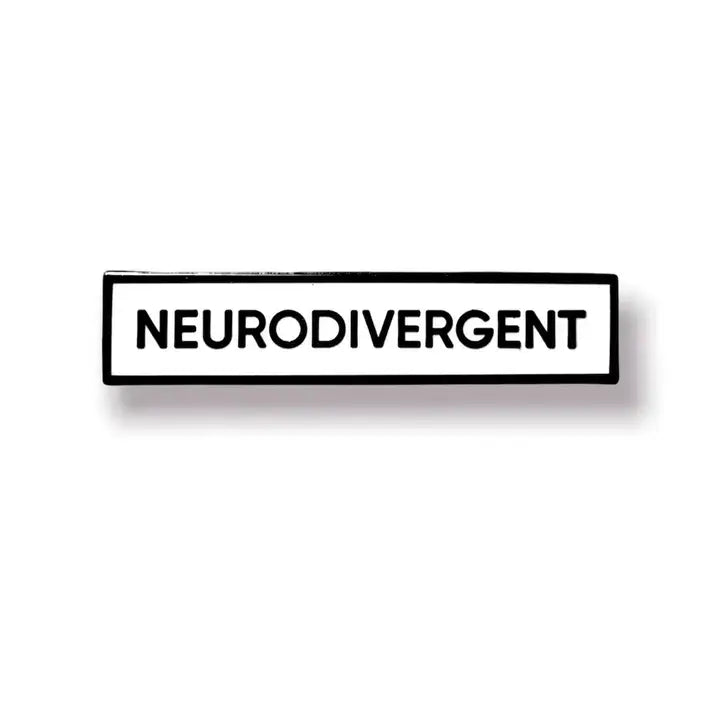 The white Neurodivergent Enamel Pin.