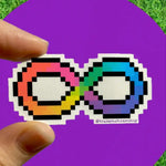 Neurodiversity Pride Pixelated 1.25" Vinyl Sticker.