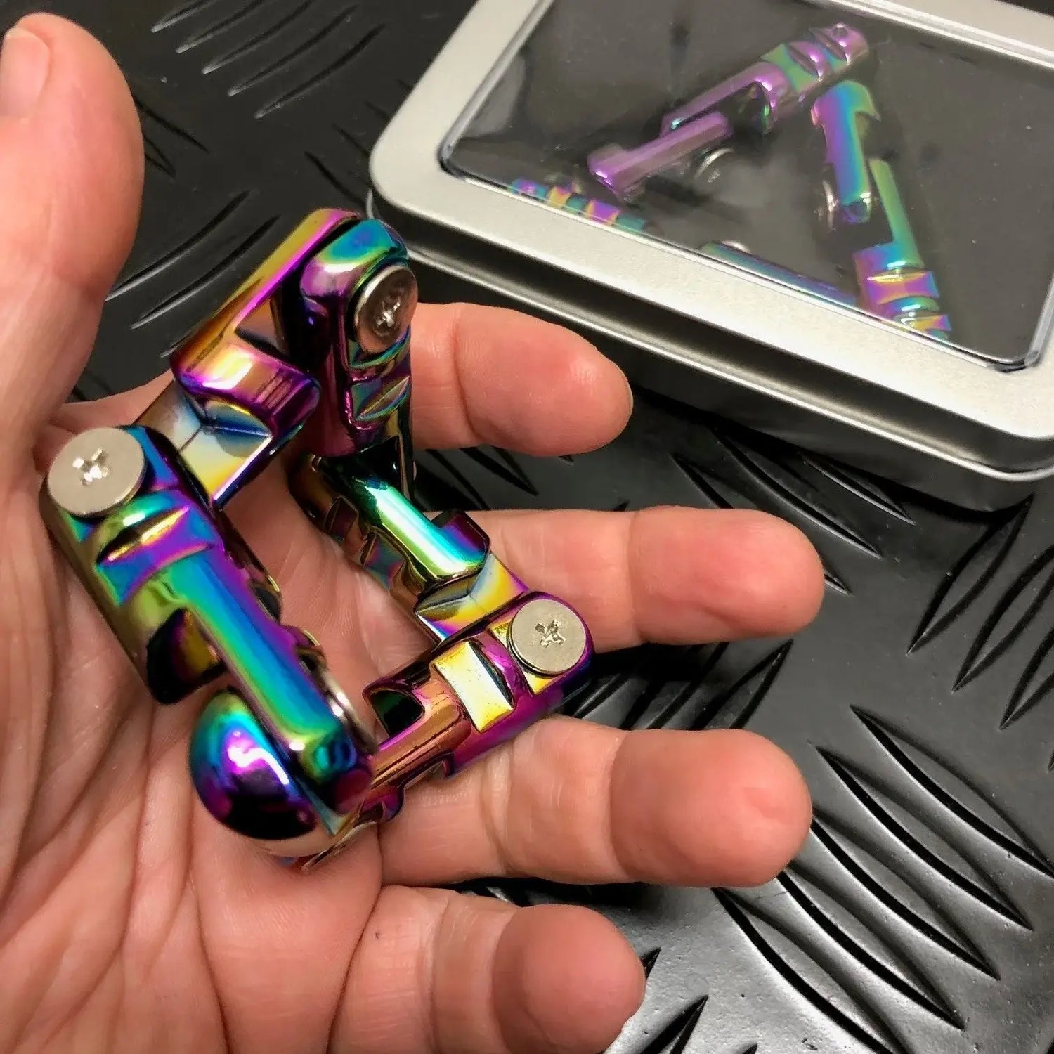 Kaiko Oil Slick Infinity Triangle Metal Fidget.