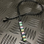 Kaiko Oil Slick Silkworm Metal Fidget Necklace.