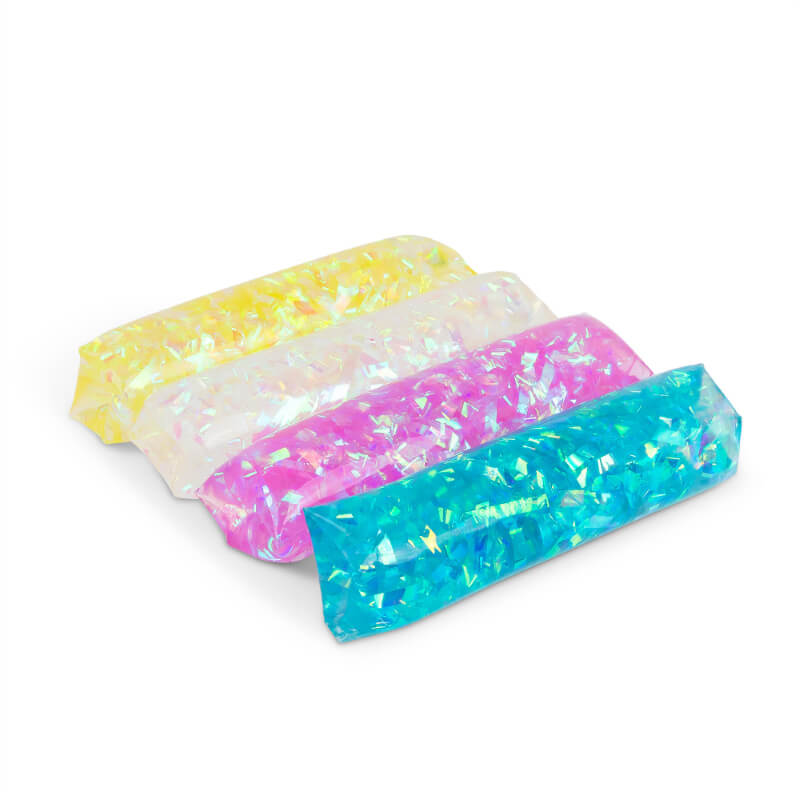 The four colors of Shake & Shimmer Water Wrigglers.