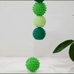 An animated GIF of the Emerald ONO Signets dangling and utilizing their magnetic attraction.