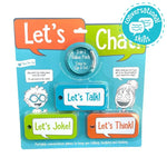 The product package for Let's Chat Portable Conversation Game.
