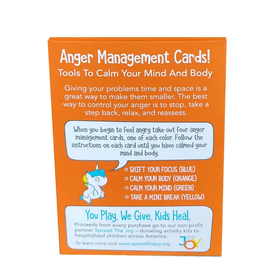 The back of the product package for the Anger Management Tool Cards.