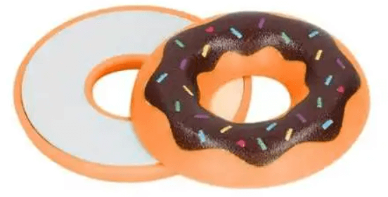 The orange Donut Magnetic Slider Fidget open.