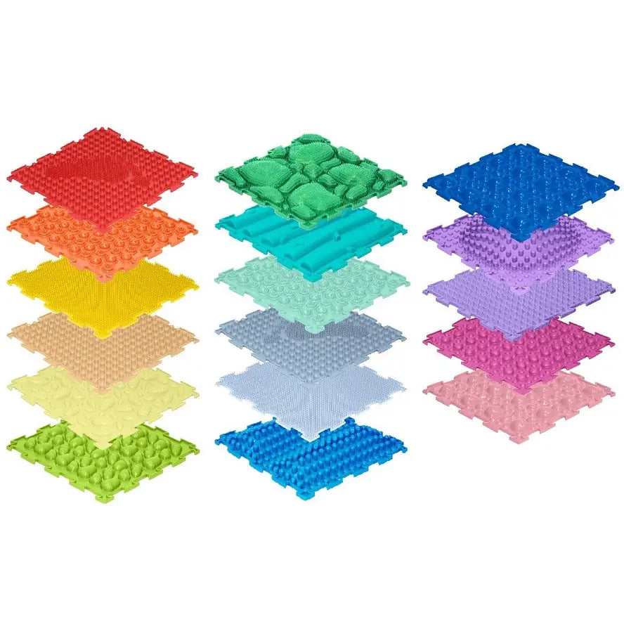 Ortodon Earthy Tones Sensory Massage Puzzle Mats - 17 Pk