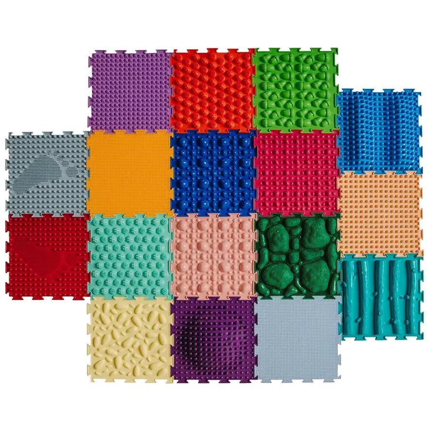 Ortodon Earthy Tones Sensory Massage Puzzle Mats - 17 Pk