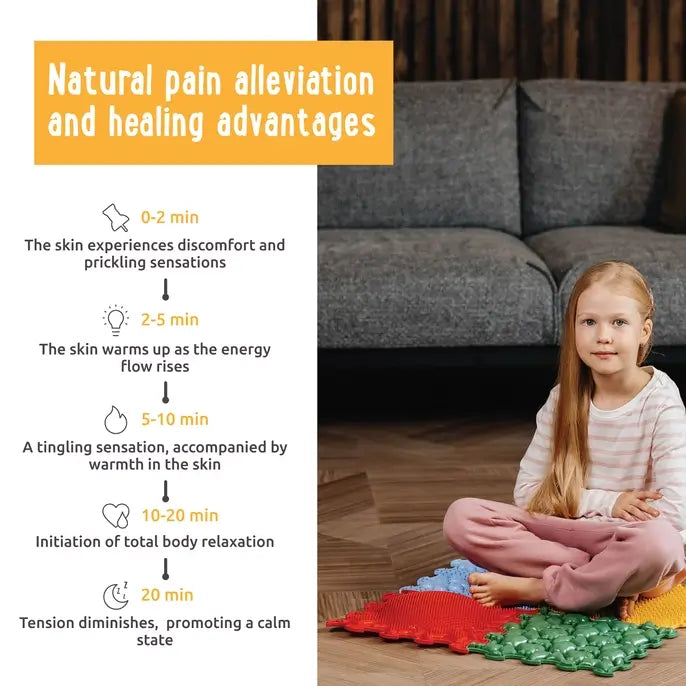 An infographic listing some of the benefits of the Ortoto Sensory Mats.