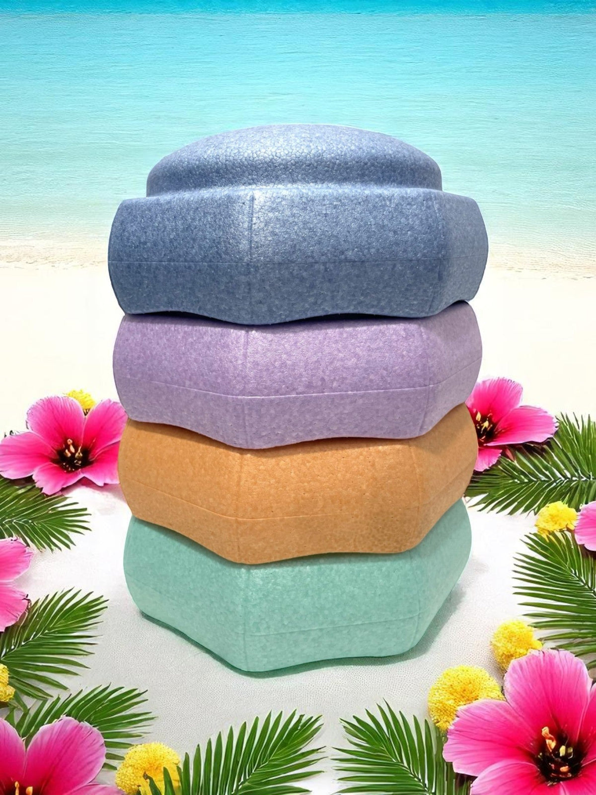 The 4 Piece Pastel Rainbow Stepping Stone Set.