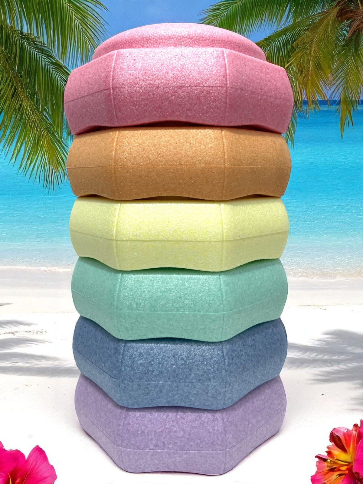 The Pastel Rainbow Stepping Stones Set with 6 Pieces.