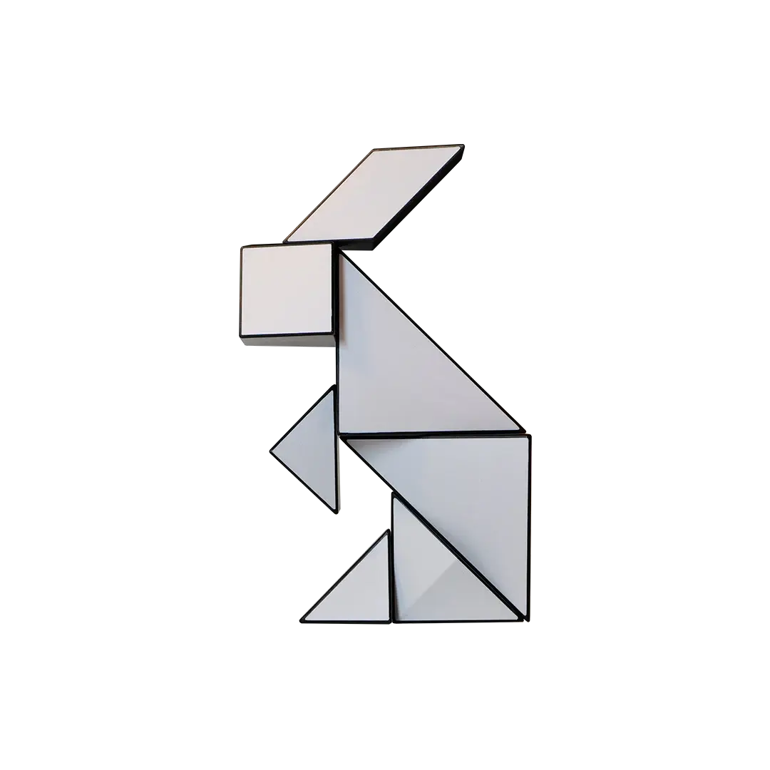 The Pickagram Magnetic 3D Art Puzzle - Panda shaped like a bunny.