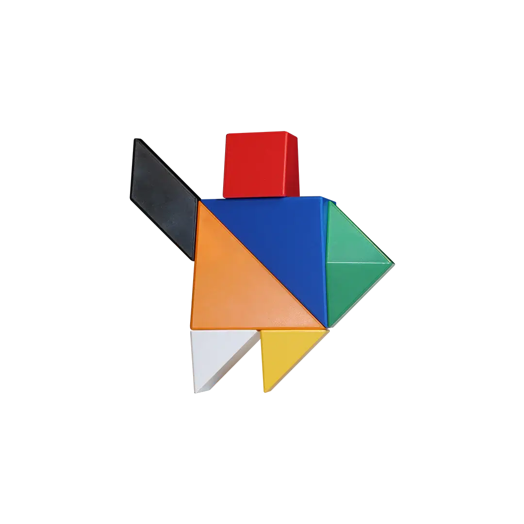 The Pickagram Magnetic 3D Art Puzzle - Random Mix Colors shaped like a fish.