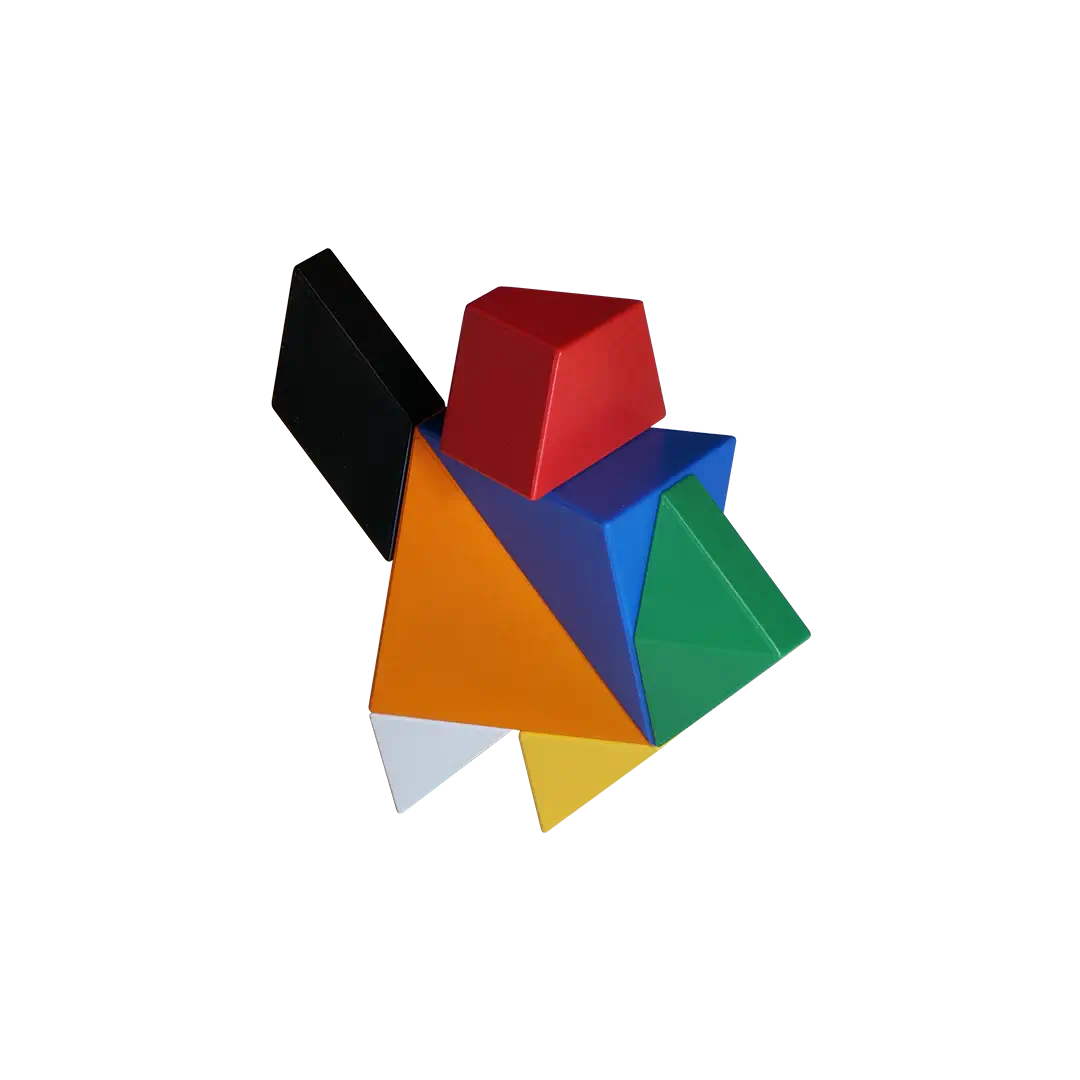 Another perspective of the Pickagram Magnetic 3D Art Puzzle - Random Mix Colors shaped like a fish.