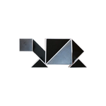 The Pickagram Magnetic 3D Art Puzzle - Reverse Panda shaped like a dinosaur.