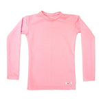 Pink Kozie 4-Way Nylon Long Sleeve Plain and Simple Compression Top.