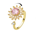 The gold Pink Sunflower Fidget Spinner Ring.