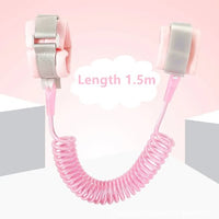 The pink Safety Wrist Tether with Velcro Straps. 