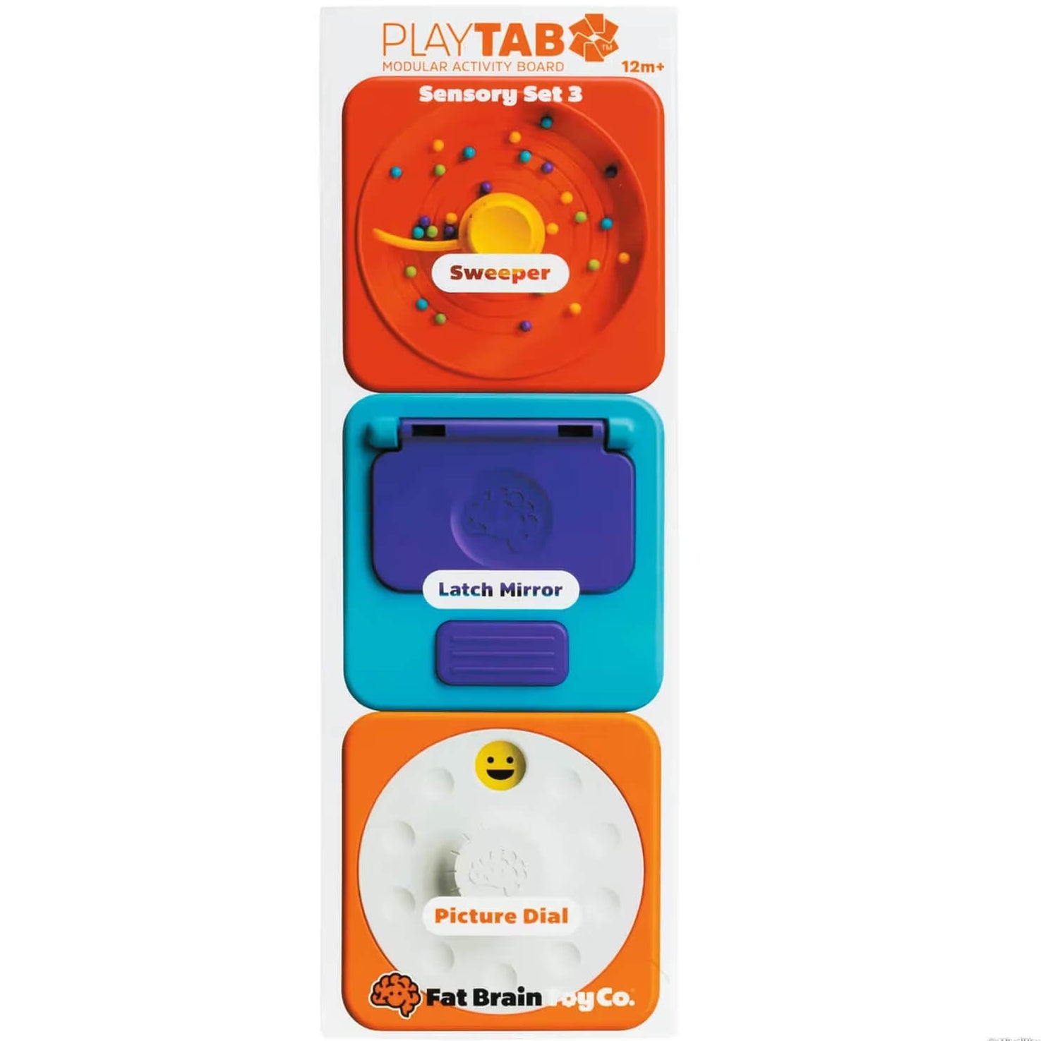 PlayTab Tiles 3-Pack: Bead Sweeper & Peek-a-Boo Sensory Set.