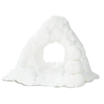 A white arc and three rolled up balls made of Floof.