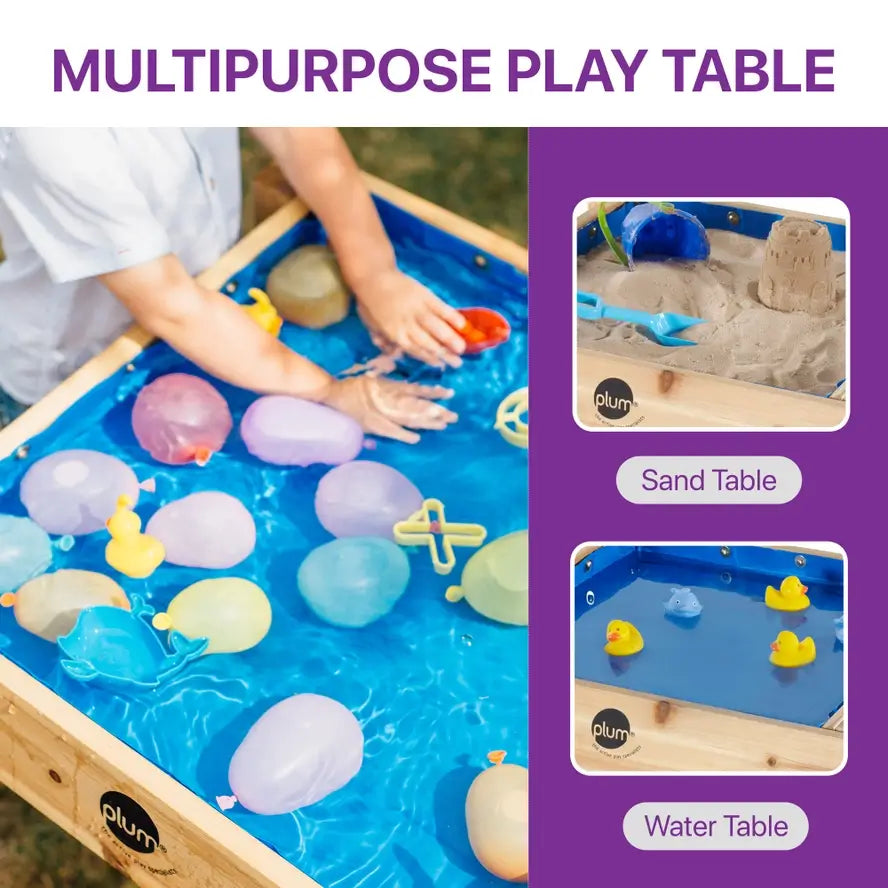 An infographic showing the different set ups for the sand and water tables.