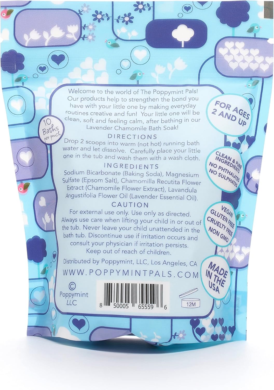 Poppymint Pals Funtime Bath Soak - Lavender Chamomile, 10 oz.