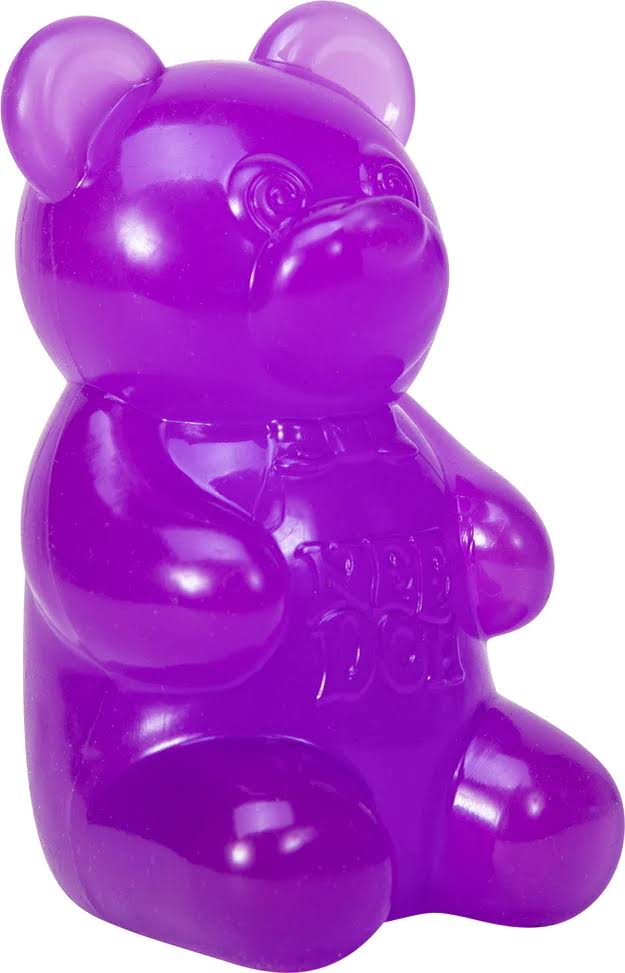 The purple Nee Doh Gummy Bear.