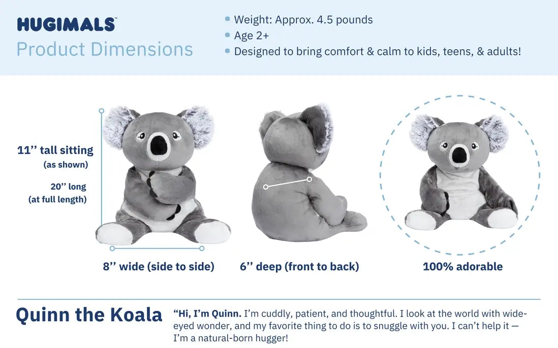 Quinn the Koala Hugimals Weighted Stuffed Animal.