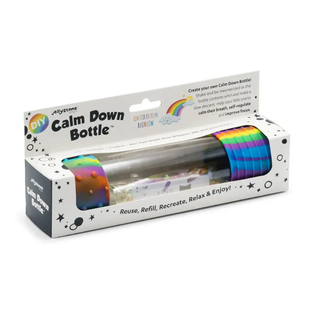 Rainbow DIY Calm Down Sensory Bottle.