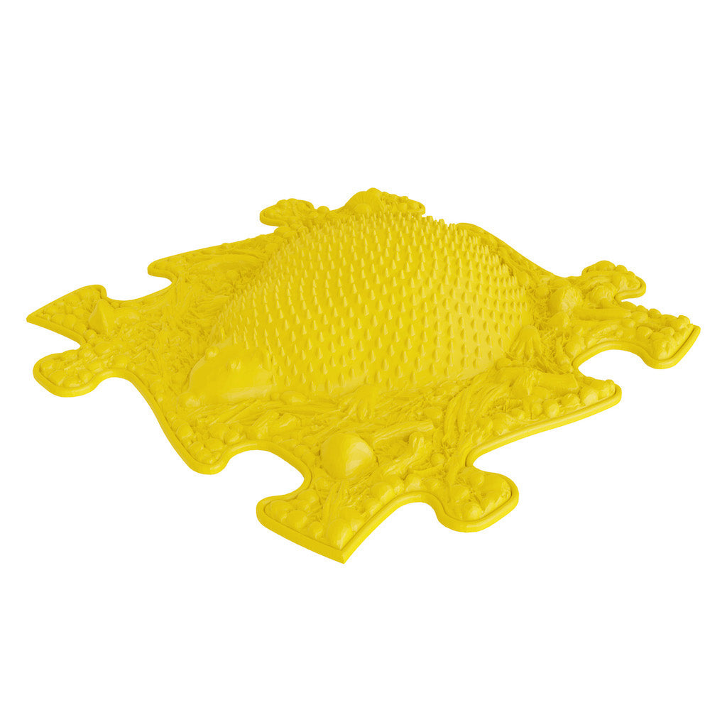 The yellow hedgehog in the Rainbow Sensory Playmat Set.