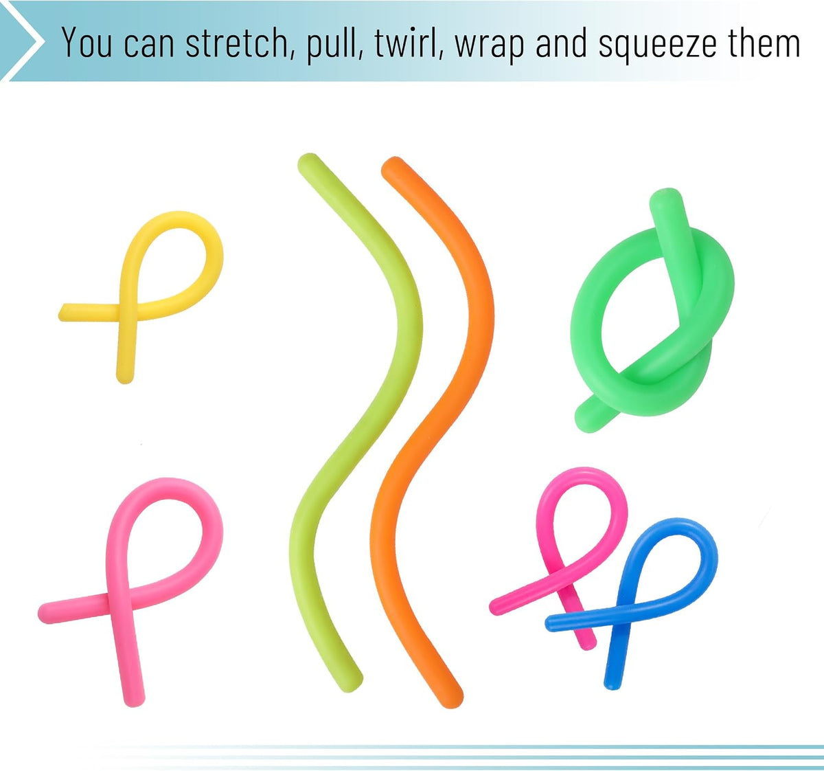 Rainbow Stretchy Fidget Noodles - 1 pc