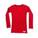 Red Kozie 4-Way Nylon Long Sleeve Plain and Simple Compression Top.