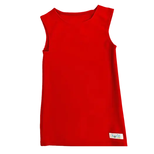 Red Kozie 4-Way  Nylon Simply Sleeveless Sensory Compression Shirt.