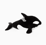 The side profile of the 3 lb Weighted Orca Plush.