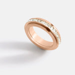 The Mint & Lily Rose Gold Crystal Statement Spinning Fidget Ring.