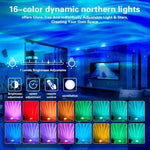An infographic showing the 16 colors of the USB Powered Round Ocean Wave LED Projector - 16 Colors.
