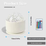 The dimensions for the USB Powered Round Ocean Wave LED Projector - 16 Colors.