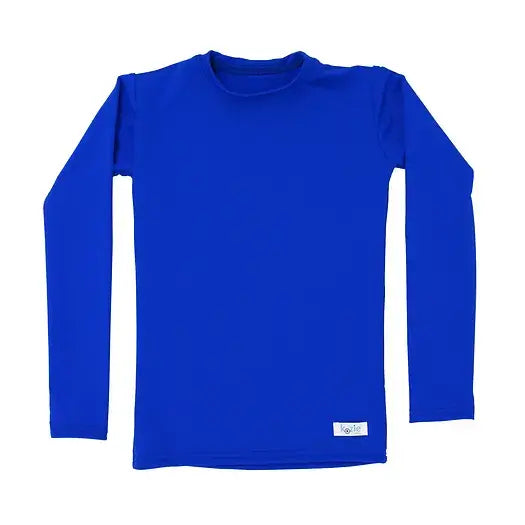 Royal Blue Kozie 4-Way Nylon Long Sleeve Plain and Simple Compression Top.