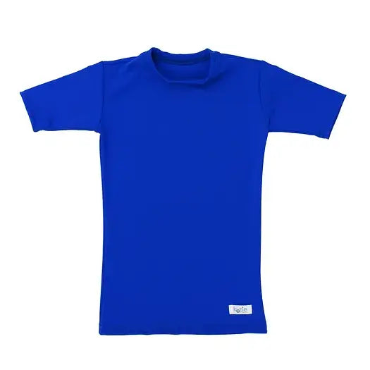 Royal Blue Kozie 4-Way Nylon Classic Plain and Simple Compression Short Sleeve Shirt.