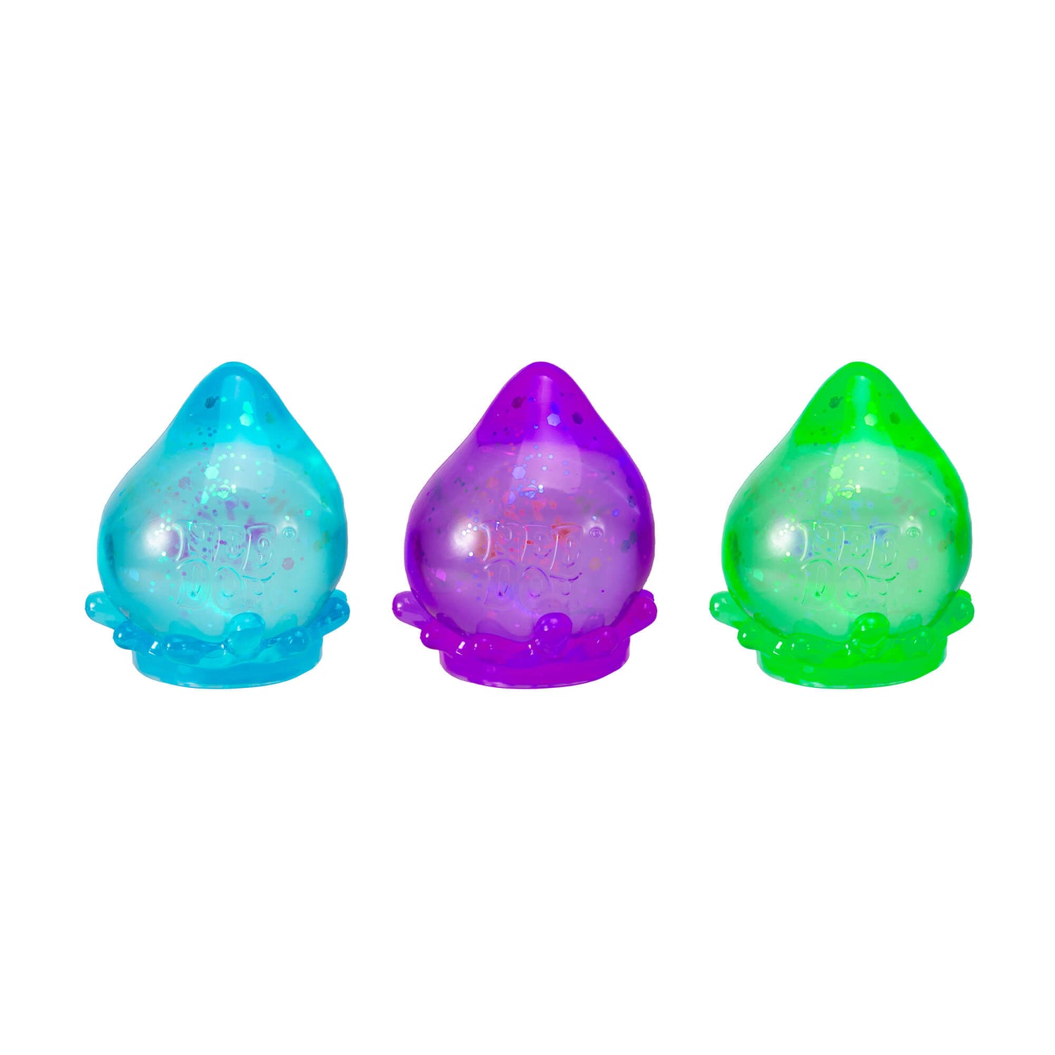 The three variants of Galactic Glow Dream Drop NeeDoh.