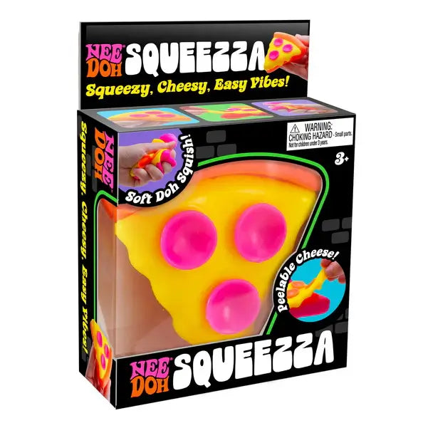 The NeeDoh Squeezza in its product package.