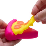 A hand peels back the cheese on the NeeDoh Squeezza.
