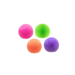 Four different colors of the NeeDoh Teenie Fuzz Ball 4-Pack.